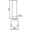 Stainless steel post |  154 mm | to be fixed by plugswith base plate  255 mm | total length approx. 600 mm